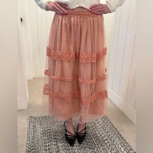 Rachel Parcell Pink lace Skirt Medium